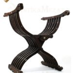 19. Yüzyıl Osmanlı Dönemi Sert Ağaç ve Sedef Kaplamalı Antika Katlanır Sandalye