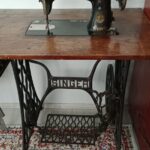 100 yıldan eski Gümüş Kafa Antika Singer Dikiş Makinesi