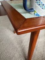 Fransız, Art-deco üslupta, üstü mozaik işçilikli ahşap antika sehpa