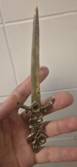 Nadir 1940'lar İmparatorluk Katı Pirinç Hançer Mektup Açıcı Fleur De Lis Amblem