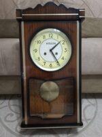 Hislon Kurmalı Antika Duvar Saati - Alman Mekanizma - Sarkaç ve Anahtarı tam