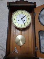 Hislon Kurmalı Antika Duvar Saati - Alman Mekanizma - Sarkaç ve Anahtarı tam