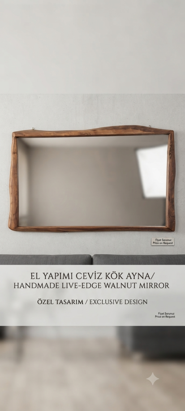El yapımı ceviz kök ayna